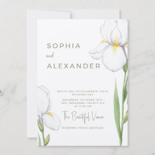 Invitación de boda elegante con lirios al agua