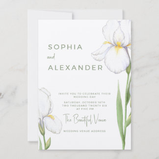 Invitación de boda elegante con lirios al agua