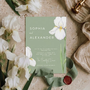 Invitación de boda elegante con lirios al agua