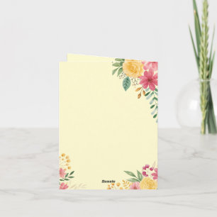 Invitación de boda elegante con nombre dual floral