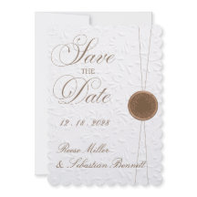 Invitación de boda elegante con relieve para guard