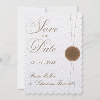 Invitación de boda elegante con relieve para guard