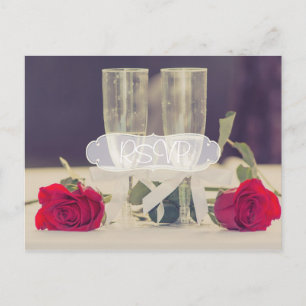 Invitación de boda elegante con RSVP y foto