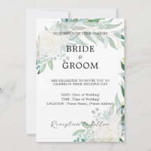 Invitación de boda elegante con vegetación floral
