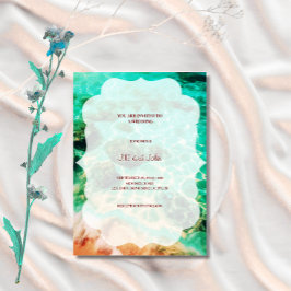 Invitación de boda elegante costa playa océano 