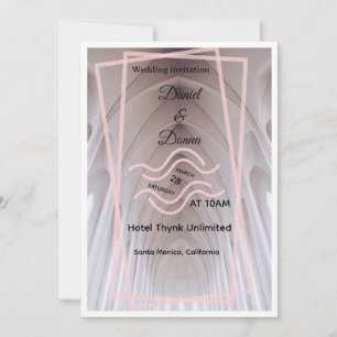 Invitación de boda elegante de catedral   Minim Bl