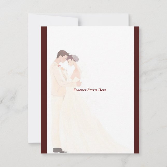 Invitación de boda elegante de color burdeos (Reverso)