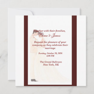 Invitación de boda elegante de color burdeos