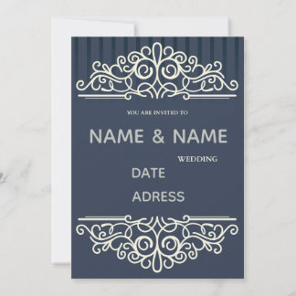 invitación de boda elegante de damasco