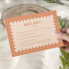 Invitación de boda elegante de encaje de melocotón