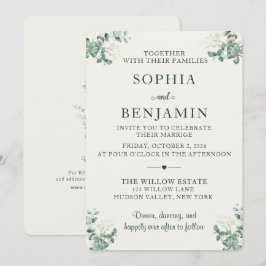 Invitación de boda elegante de eucalipto