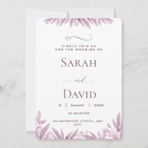 Invitación de boda elegante de eucalipto púrpura