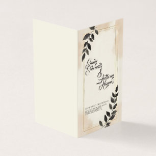 Invitación de boda elegante de hoja verde oscura