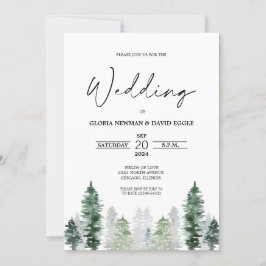 Invitación de boda elegante de invierno de montaña