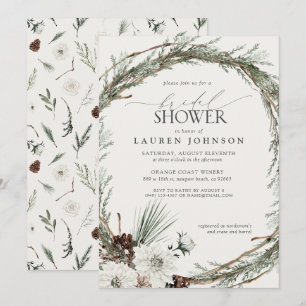 Invitación de boda elegante de invierno perenne