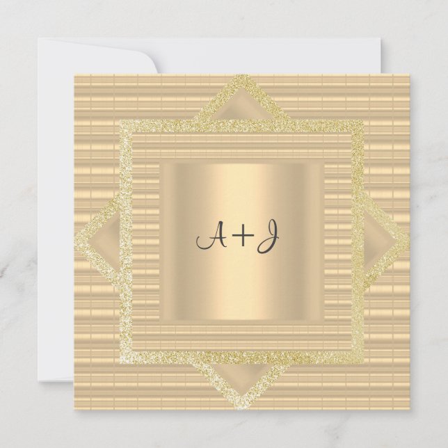 INVITACIÓN DE BODA ELEGANTE DE LA SEPIA DEL ORO NU (Anverso)