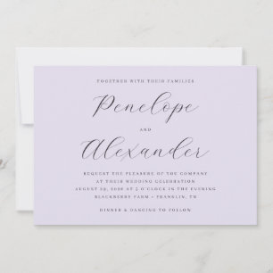 Invitación de boda elegante de lavanda