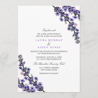 Invitación de boda elegante de lavanda