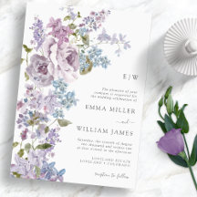 Invitación de boda elegante de lila