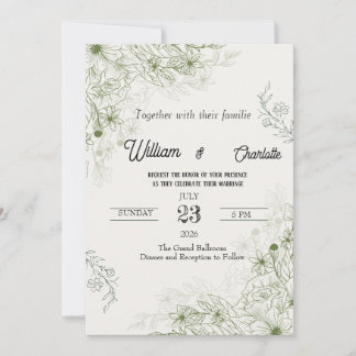 Invitación de boda elegante de lujo | Minimalista