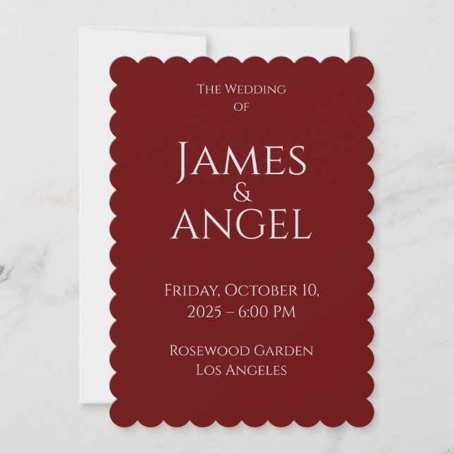 Invitación de Boda Elegante de Lujo | Totalmente e (Anverso)