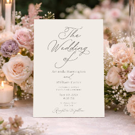 Invitación de Boda Elegante de Marfil con Reverso 
