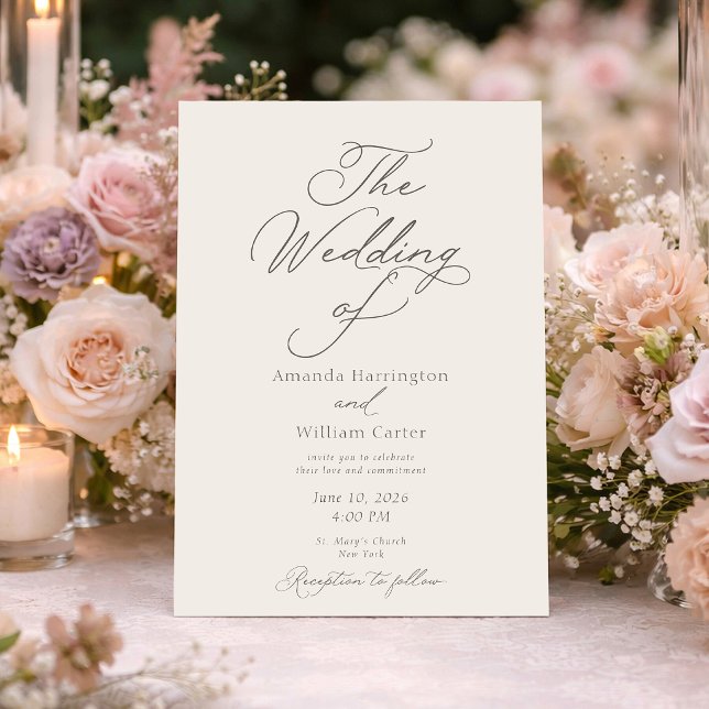 Invitación de Boda Elegante de Marfil con Reverso  (Subido por el creador)