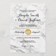 Invitación de boda elegante de mármol dorado Art D