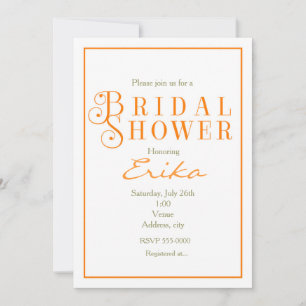 Invitación de boda elegante de naranja mandarina