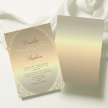 Invitación de boda elegante de oro falso