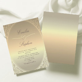 Invitación de boda elegante de oro falso