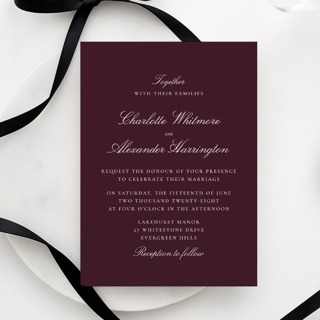 Invitación de boda elegante de otoño e invierno de (Subido por el creador)