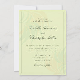 Invitación de boda elegante de palma verde