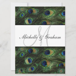 Invitación de boda elegante de pavo real