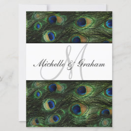 Invitación de boda elegante de pavo real