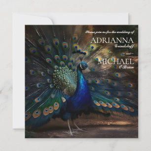 Invitación de Boda Elegante de Pavo Real