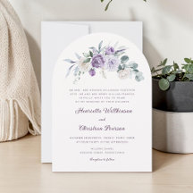 Invitación de boda elegante de peonía púrpura