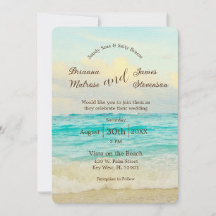 Invitación de boda elegante de playa