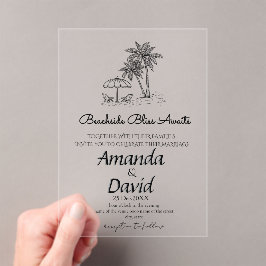 Invitación de boda elegante de playa junto al mar