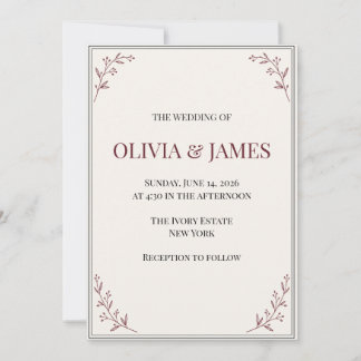 Invitación de boda elegante de romance oscuro en j