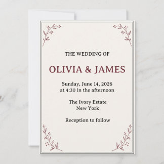 Invitación de boda elegante de romance oscuro en j