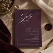 Invitación de boda elegante de terciopelo oscuro O