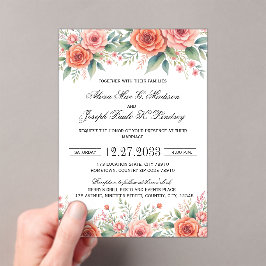 Invitación de boda elegante de terracota, minimali