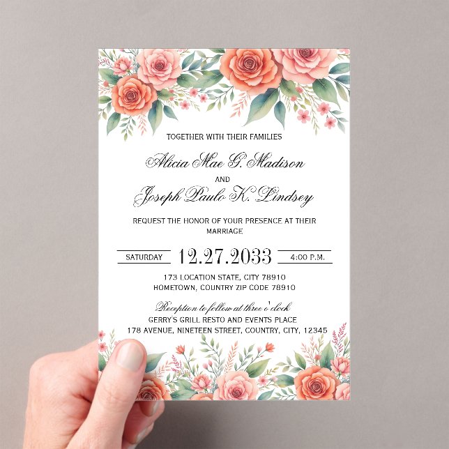 Invitación de boda elegante de terracota, minimali (Insitu (portátil))
