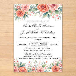 Invitación de boda elegante de terracota, minimali