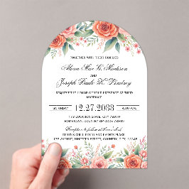 Invitación de boda elegante de terracota, minimali