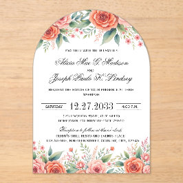 Invitación de boda elegante de terracota, minimali