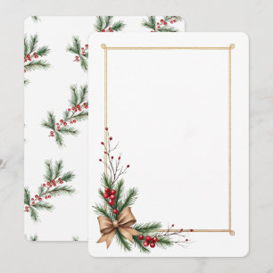 Invitación de boda elegante de vacaciones con bord