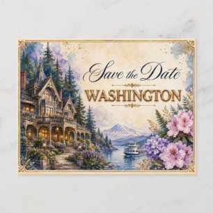 Invitación de boda elegante de Washington para gua