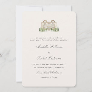Invitación de boda elegante del campo italiano